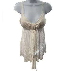 No Boundaries White Babydoll Cami Top Juniors Medium (7/9)